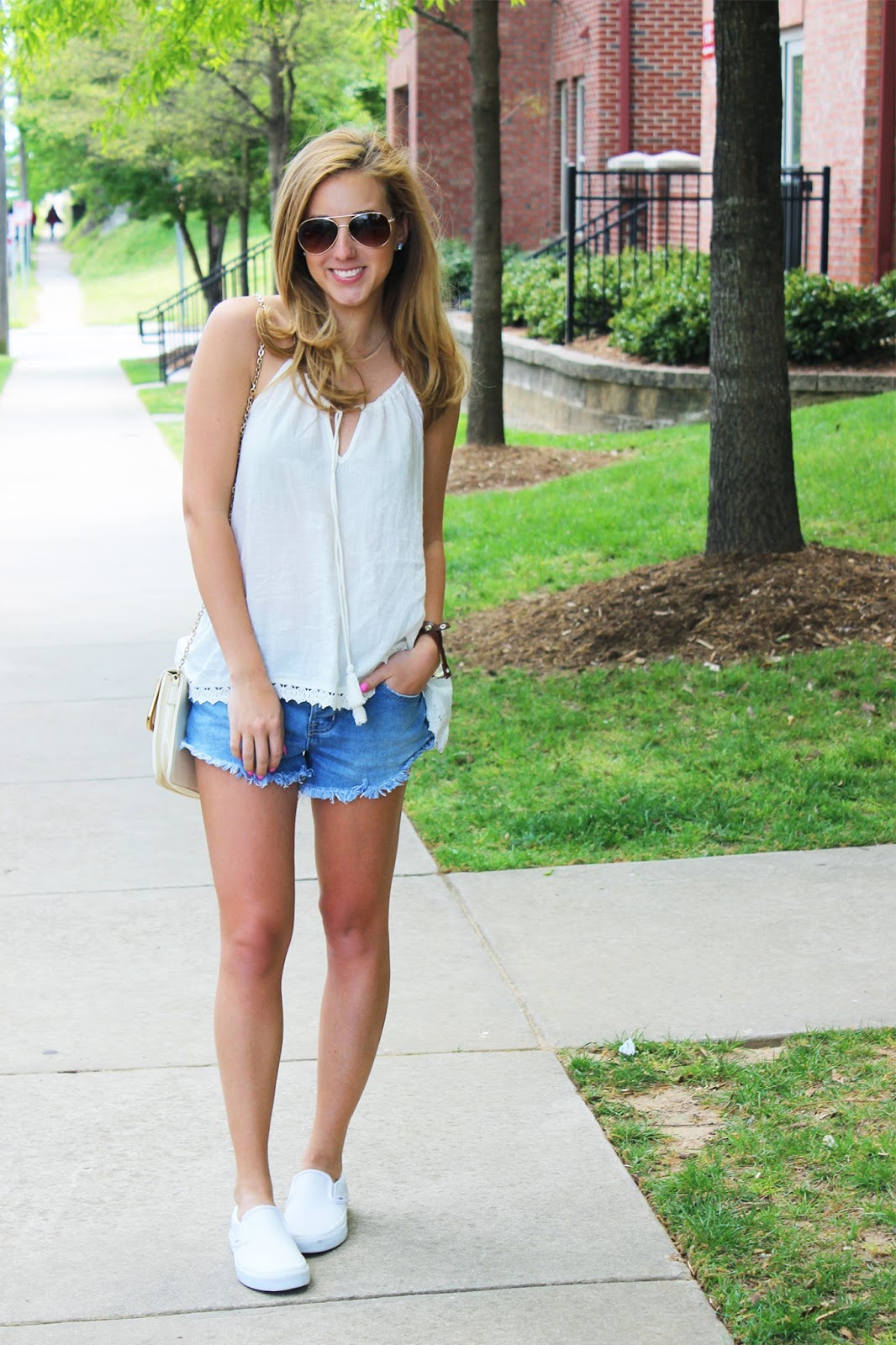 white vans slip ons outfit