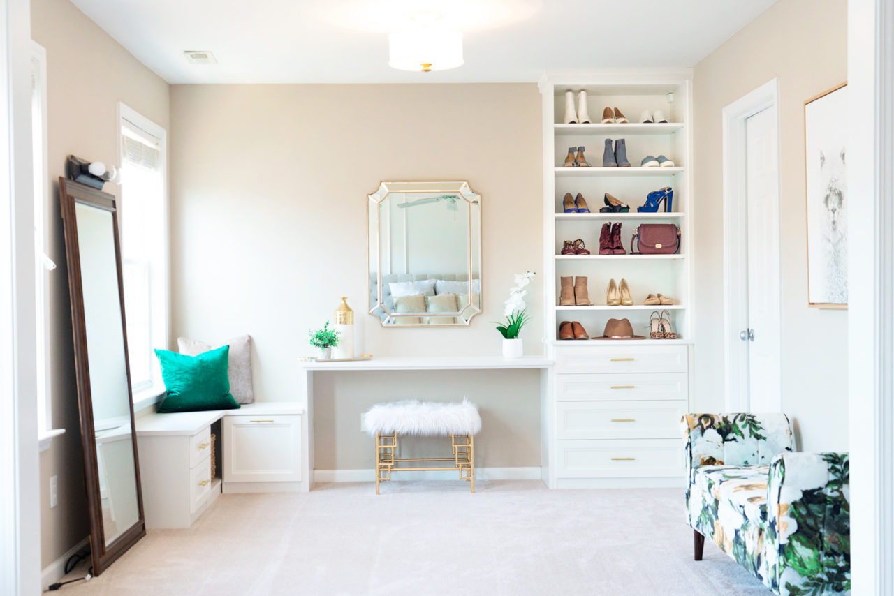 NC Blogger Shoe closet and vanity